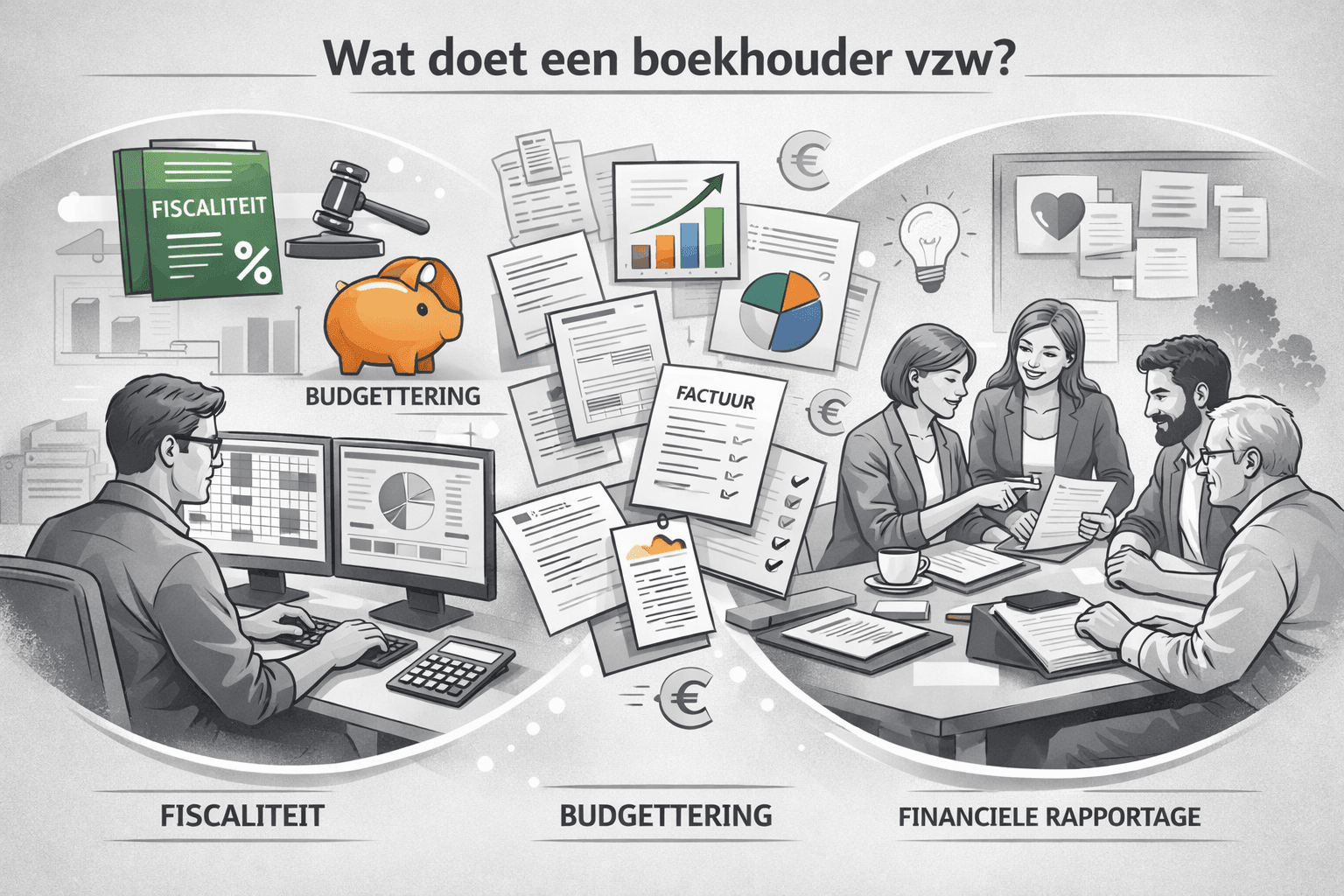 Overzicht van wat een boekhouder doet: fiscaliteit, budgettering en financiële rapportage